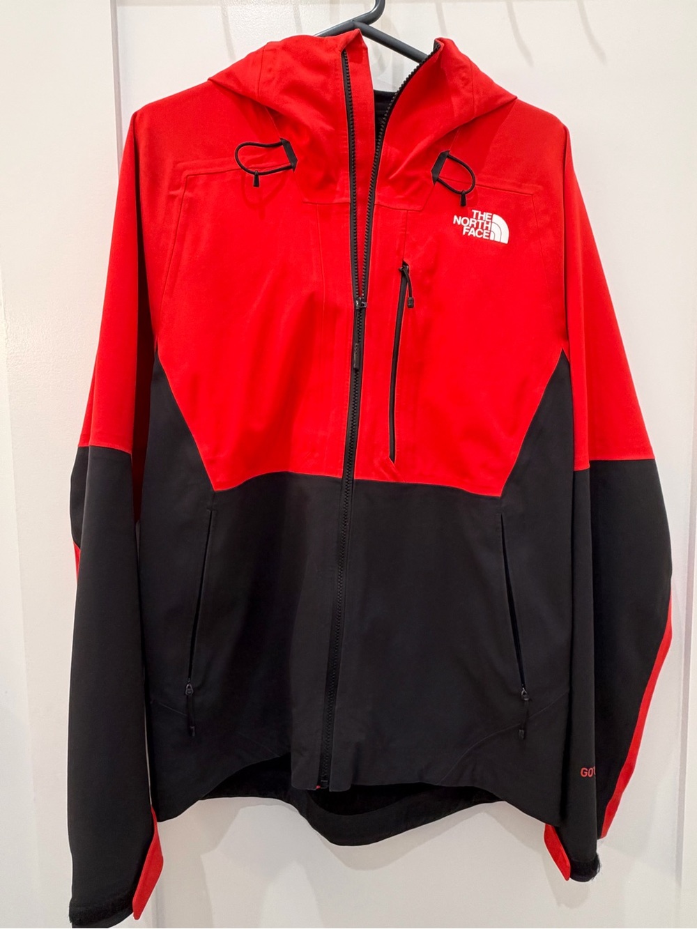 The North Face Red and Black Hooded Softshell Jacket